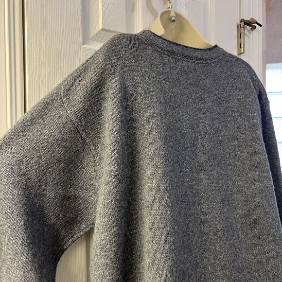 Vtg Woolrich Wool Sweater Mens XL Navy Heather Blue Long Sleeve Knit Pullover - Picture 7 of 9